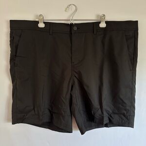 Men's George Above The Knee Performance Flat Front Black Shorts Size 46 NWT